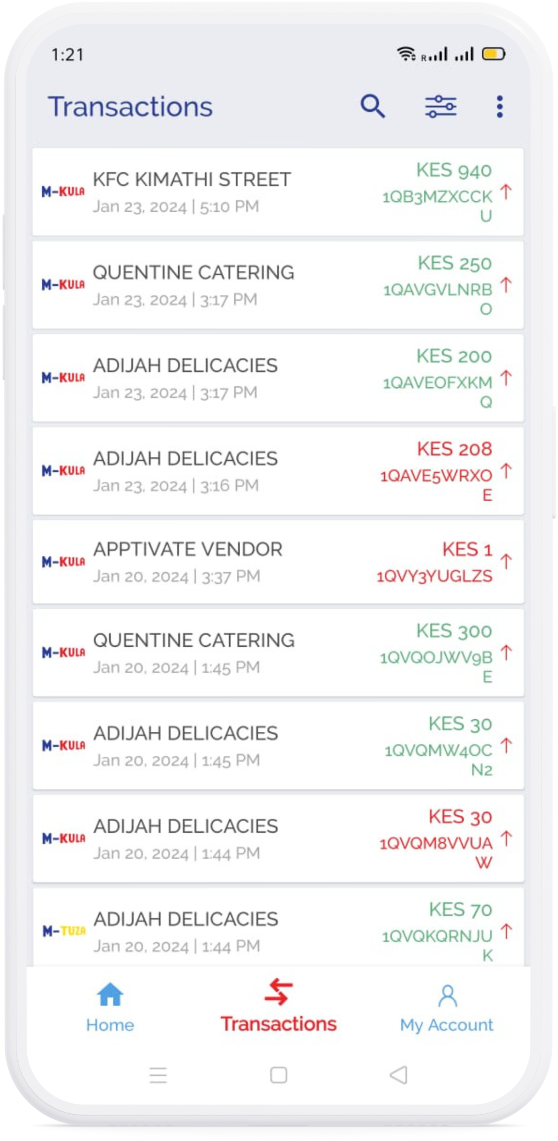App screen